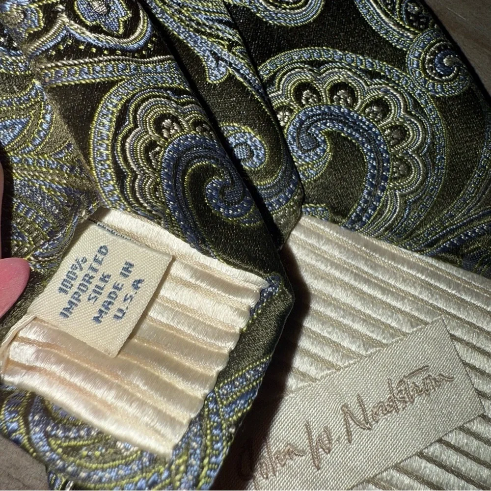 John W. Nordstrom Paisley Tie in Olive and Gold